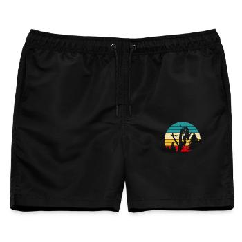 Lustiges Holzarbeiter Waldarbeiter Geschenk - Männer Badeshorts - Schwarz - Vorne - AI Model Male 178 light (178cm)
