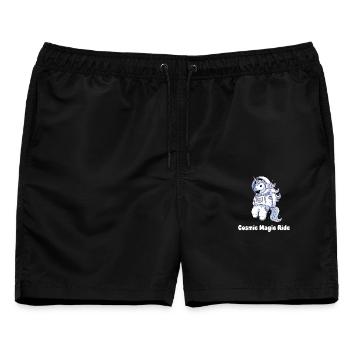 Kosmische Einhorn Raumfahrt - Männer Badeshorts - Schwarz - Vorne - AI Model Male 178 light (178cm)