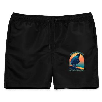 Zwischen Licht und Schatten - Männer Badeshorts - Schwarz - Vorne - AI Model Male 178 light (178cm)