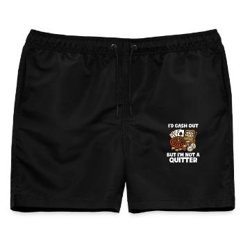 Not a quitter Casino Glücksspiel Lustiger Spieler - Männer Badeshorts - Schwarz - Vorne - AI Model Male 178 light (178cm)