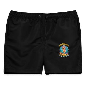  Seepferdchen 2026 Schluss Mit Plantschen Ich Kann - Männer Badeshorts - Schwarz - Vorne - AI Model Male 178 light (178cm)