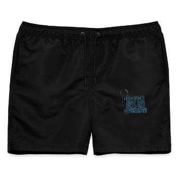 Super Journalist – Dieser Typ bedient das Mikrofon - Männer Badeshorts - Schwarz - Vorne - AI Model Male 178 light (178cm)