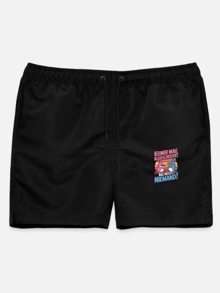 Keiner Mag Klugscheißer! Das Heißt Niemand! - Männer Badeshorts - Schwarz