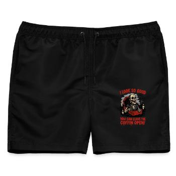 Offener Sarg Stil - Männer Badeshorts - Schwarz - Vorne - AI Model Male 178 light (178cm)