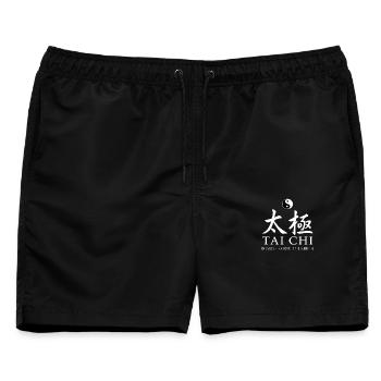 Gleichgewicht Ruhe Stärke Tai Chi Spirituell - Männer Badeshorts - Schwarz - Vorne - AI Model Male 178 light (178cm)