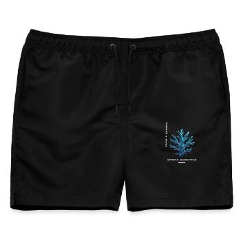 AI Abstract- Coral - Männer Badeshorts - Schwarz - Vorne - AI Model Male 178 light (178cm)