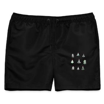  weiße Weihnachten  - Männer Badeshorts - Schwarz - Vorne - AI Model Male 178 light (178cm)