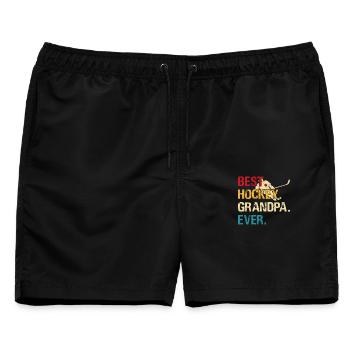 Hockey Opa Eishockey Eishockeyspieler Geschenk - Männer Badeshorts - Schwarz - Vorne - AI Model Male 178 light (178cm)