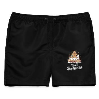 Essen ohne Limit Schöne Bescherung Plätzchen - Männer Badeshorts - Schwarz - Vorne - AI Model Male 178 light (178cm)