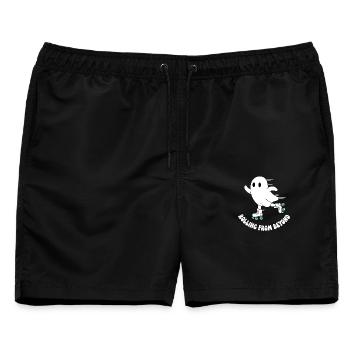 Geist auf Rollschuhen - Männer Badeshorts - Schwarz - Vorne - AI Model Male 178 light (178cm)