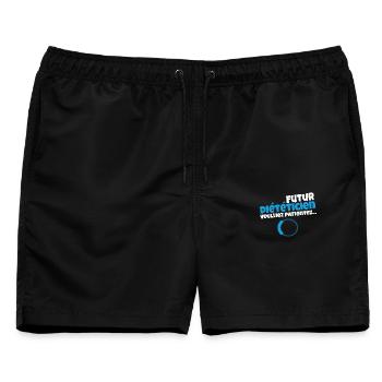 Zukünftige Ernährungsberaterin – Bitte warten - Männer Badeshorts - Schwarz - Vorne - AI Model Male 178 light (178cm)