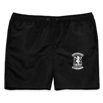 Seepferdchen 2026 Ich Kann Jetzt Schwimmen - Männer Badeshorts - Schwarz - Vorne - AI Model Male 178 light (178cm)