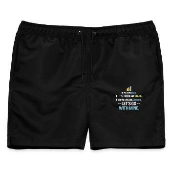 Schauen wir uns die Daten an - Data Science Statistikdaten - Männer Badeshorts - Schwarz - Vorne - AI Model Male 178 light (178cm)