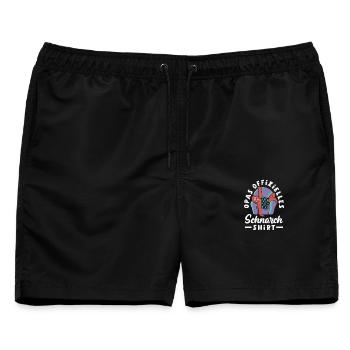 Opas offizielles Schnarch Shirt – Faultier - Männer Badeshorts - Schwarz - Vorne - AI Model Male 178 light (178cm)