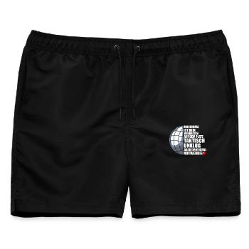 Mein Verhalten Petanque Boule Boulespieler - Männer Badeshorts - Schwarz - Vorne - AI Model Male 178 light (178cm)
