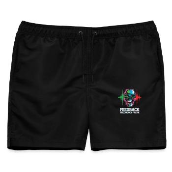 Feedback Frequency Freak Punk Rock Music - Männer Badeshorts - Schwarz - Vorne - AI Model Male 178 light (178cm)