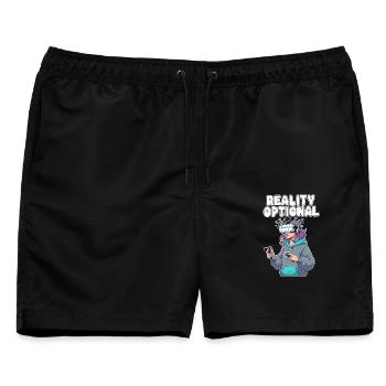 Reality Optional VR Gamerin - Männer Badeshorts - Schwarz - Vorne - AI Model Male 178 light (178cm)