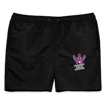 Feedback Fueled Freedom Punk Rock Music - Männer Badeshorts - Schwarz - Vorne - AI Model Male 178 light (178cm)