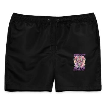 Blumen Schädel Schönheit Blühen - Männer Badeshorts - Schwarz - Vorne - AI Model Male 178 light (178cm)