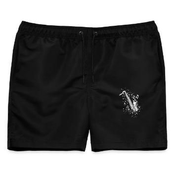Saxophon Jazz Saxophonist Orchester Musiker - Männer Badeshorts - Schwarz - Vorne - AI Model Male 178 light (178cm)