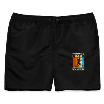Running Dad lustiges Lauf Joggen Läufer - Männer Badeshorts - Schwarz - Vorne - AI Model Male 178 light (178cm)