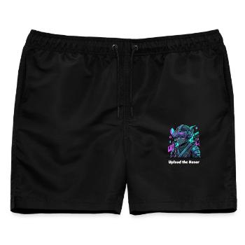 Cyber Ninja VR Krieger - Männer Badeshorts - Schwarz - Vorne - AI Model Male 178 light (178cm)