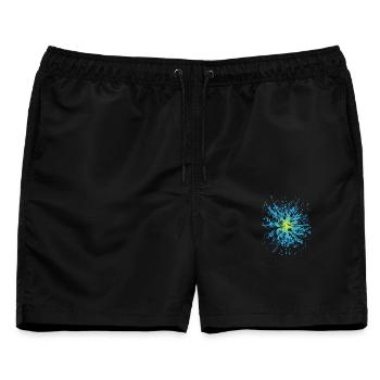 Waldweg Wandern - Bäume Natur Wildnis - Männer Badeshorts - Schwarz - Vorne - AI Model Male 178 light (178cm)