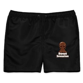 Sweet Invasion Alien Chocolate - Männer Badeshorts - Schwarz - Vorne - AI Model Male 178 light (178cm)