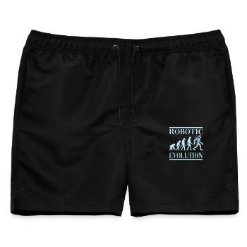 Roboter Evolution Fortschritt Mensch Zukunft - Männer Badeshorts - Schwarz - Vorne - AI Model Male 178 light (178cm)