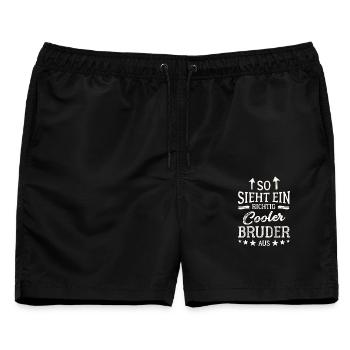 So sieht ein richtig cooler Bruder aus - Männer Badeshorts - Schwarz - Vorne - AI Model Male 178 light (178cm)