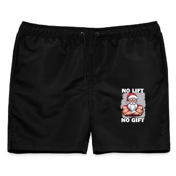 Weihnachtsmann Bodybuilder No Lift No Gift - Männer Badeshorts - Schwarz - Vorne - AI Model Male 178 light (178cm)