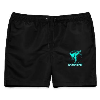 Karate - Männer Badeshorts - Schwarz - Vorne - AI Model Male 178 light (178cm)