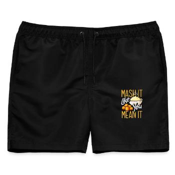 Taters Over Haters Kartoffel - Männer Badeshorts - Schwarz - Vorne - AI Model Male 178 light (178cm)