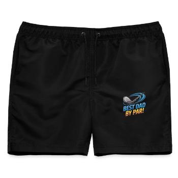 Bester Papa Auf Dem Golfplatz – Best Dad By Par - Männer Badeshorts - Schwarz - Vorne - AI Model Male 178 light (178cm)