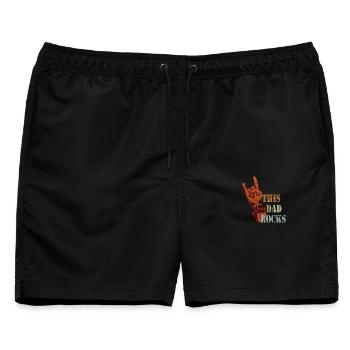 Dad Rock Design Grafik - Rocker Geschenk - Männer Badeshorts - Schwarz - Vorne - AI Model Male 178 light (178cm)