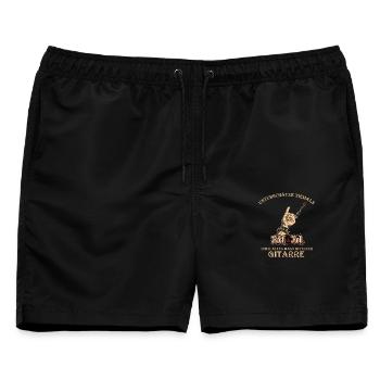 Gitarre, Gitarrenspieler - Rocker Geschenk - Männer Badeshorts - Schwarz - Vorne - AI Model Male 178 light (178cm)