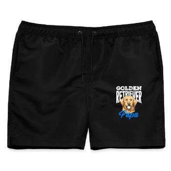 Golden Retriever Besitzer Halter Geschenk - Männer Badeshorts - Schwarz - Vorne - AI Model Male 178 light (178cm)