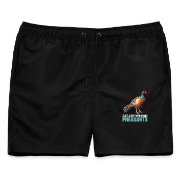 Fasane Fasan - Männer Badeshorts - Schwarz - Vorne - AI Model Male 178 light (178cm)