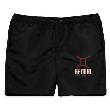 Zwillinge - Männer Badeshorts - Schwarz - Vorne - AI Model Male 178 light (178cm)