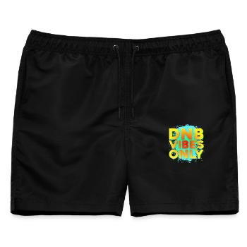 Drum n Bass Shirt Sommer DNB Colorful Vibes - Männer Badeshorts - Schwarz - Vorne - AI Model Male 178 light (178cm)