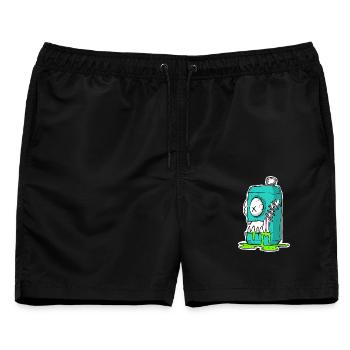 Monster Dose Cartoon Comic - Männer Badeshorts - Schwarz - Vorne - AI Model Male 178 light (178cm)