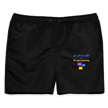 Ich kann nicht programmieren - Männer Badeshorts - Schwarz - Vorne - AI Model Male 178 light (178cm)
