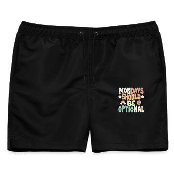 Mondays should be optional - Männer Badeshorts - Schwarz - Vorne - AI Model Male 178 light (178cm)