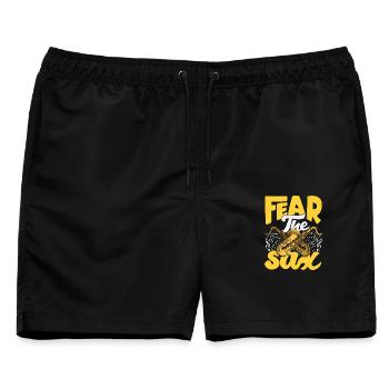 Saxofon - Männer Badeshorts - Schwarz - Vorne - AI Model Male 178 light (178cm)