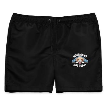 Fauler Labrador, verschlafener Welpe - Männer Badeshorts - Schwarz - Vorne - AI Model Male 178 light (178cm)
