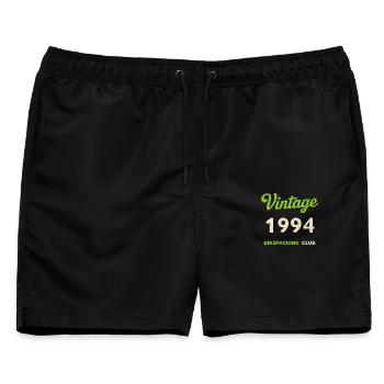 Vintage 1994 – Bikepacking Club Retro Geburtsjahr - Männer Badeshorts - Schwarz - Vorne - AI Model Male 178 light (178cm)