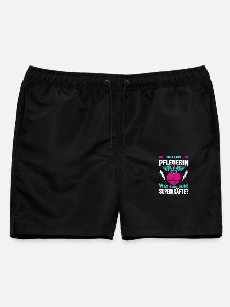 Pflegerin Geschenke Pflege Lustig Krankenpflegerin - Männer Badeshorts - Schwarz