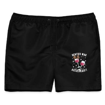 Rentier war Ausverkauft Wein Rotwein - Männer Badeshorts - Schwarz - Vorne - AI Model Male 178 light (178cm)