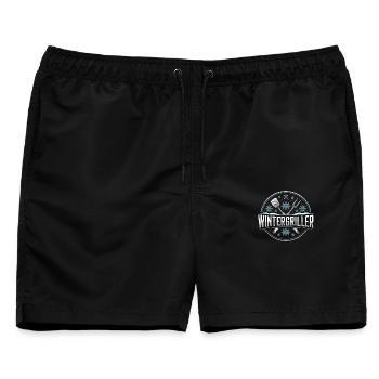 Wintergriller Schneeflocken BBQ Meister - Männer Badeshorts - Schwarz - Vorne - AI Model Male 178 light (178cm)