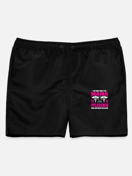 Mama und Pflegerin - Männer Badeshorts - Schwarz